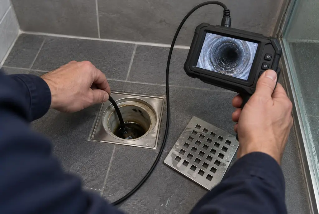 Lekdetectie Oosterhout – endoscoop-inspectie in een douchegoot
