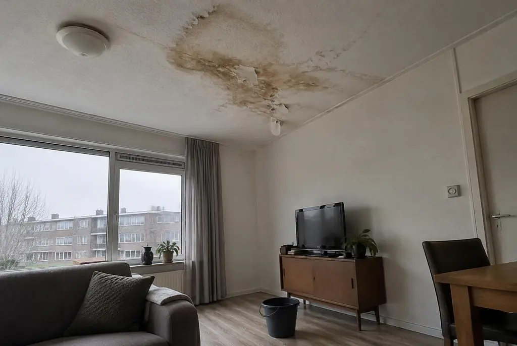 Lekdetectie Oosterhout – vochtplek op het plafond onder een badkamer